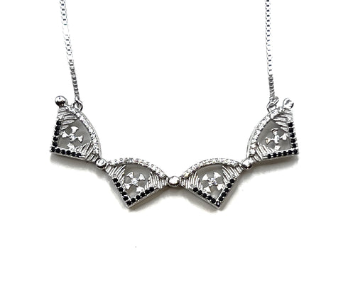 Sterling Round Jerusalem Cross Opening Magnetic Necklace